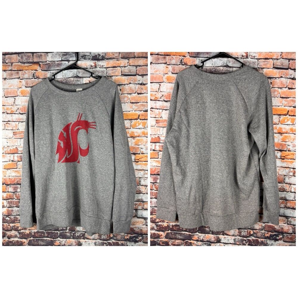 Washington State Cougars Logo Sweater Blue 84 Large Heather Gray